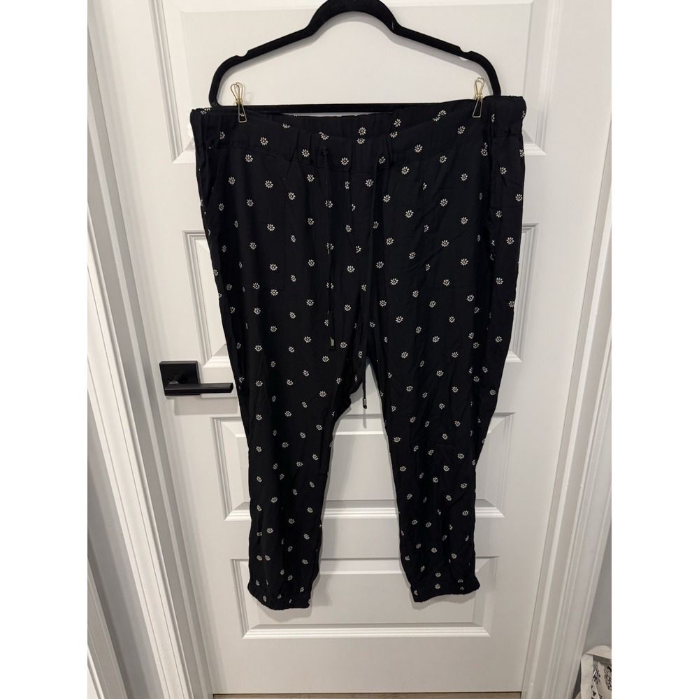 OLD NAVY Women's Pants Black Elastic Waistband Drawstring XL Joggers CUTE! - Picture 2 of 4